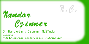 nandor czinner business card